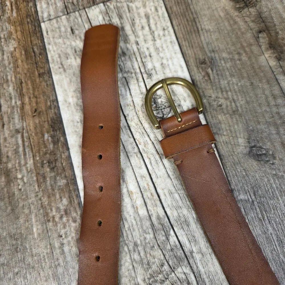 Brown Leather Belt Size Large Old Money Minimalist Preppy